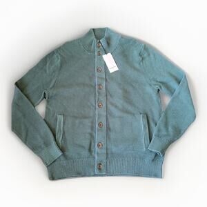 Green Men’s Button-down Sweater Size Large 100% Cotton Goodfellow NWT